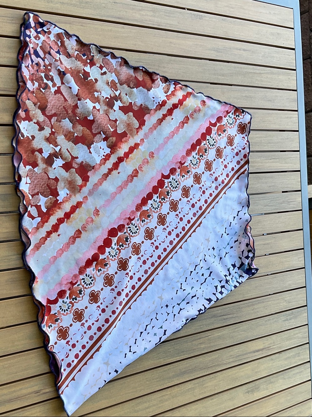 Women's A-Line Skirt in White, Pink & Brown Floral Stripe